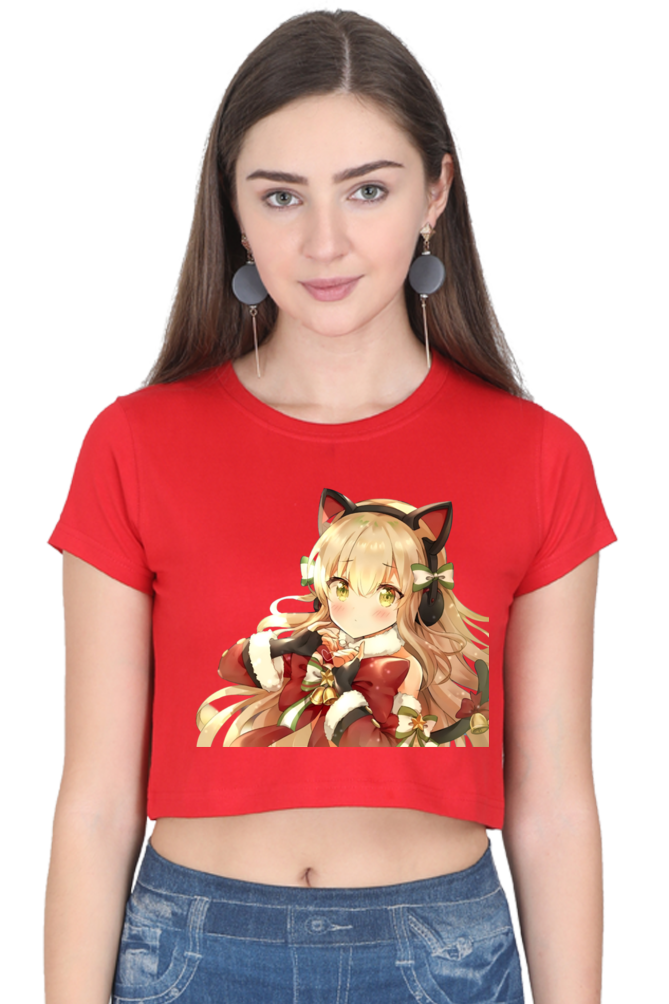 Holiday Vibes Anime Crop Top