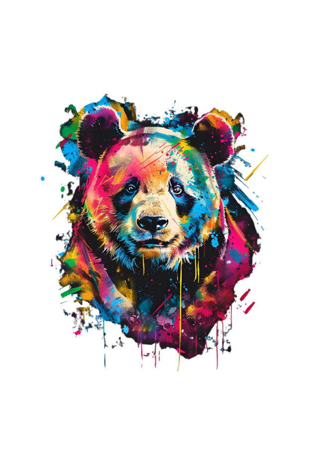 Bold and Vibrant Bear Graphic T-Shirt