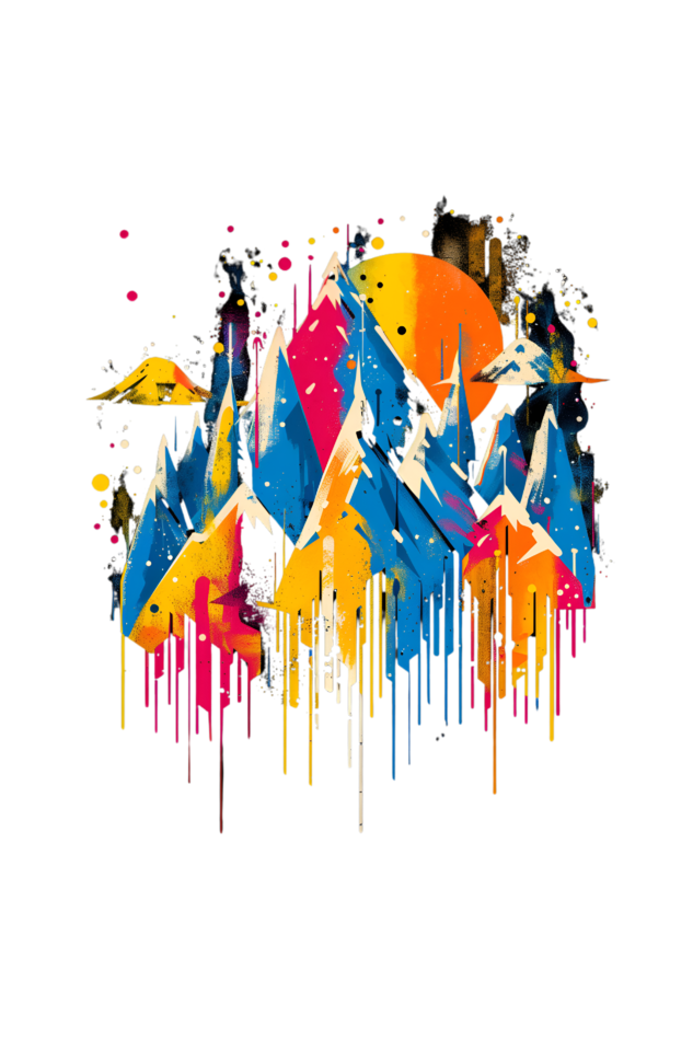 Bold Mountain Peaks Abstract T-Shirt