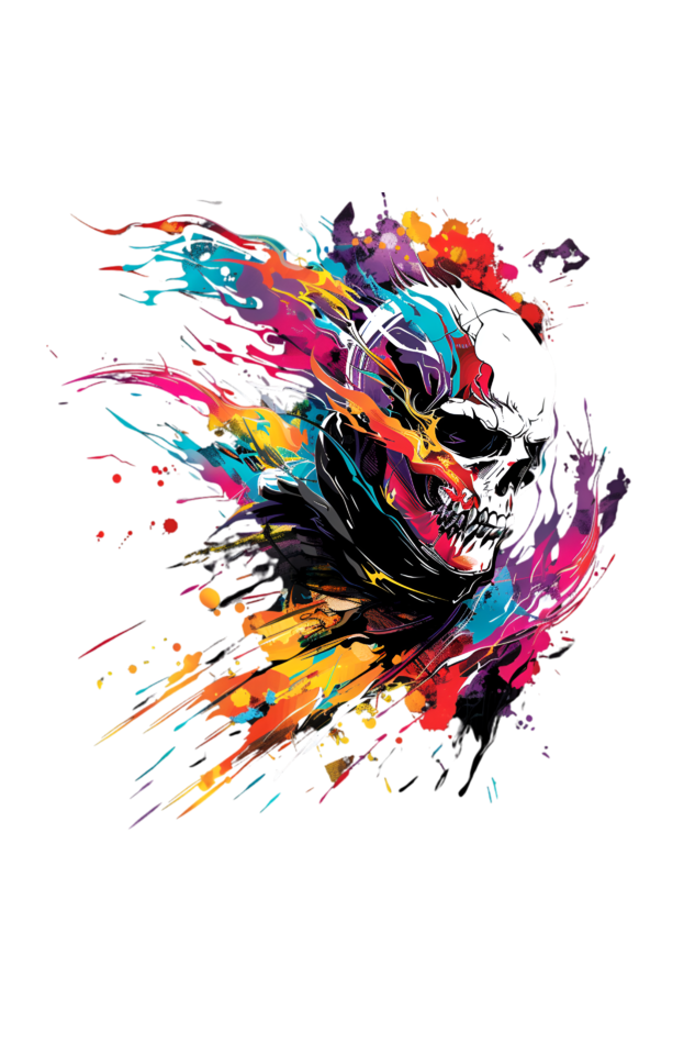 Abstract Skull Splash T-Shirt