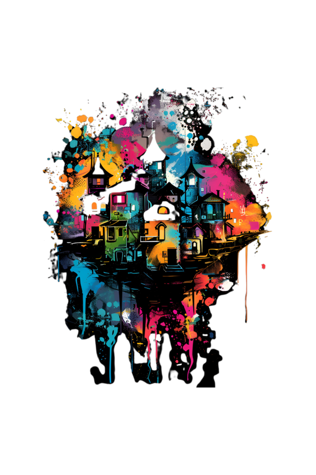 Abstract Urban Landscape Art T-Shirt