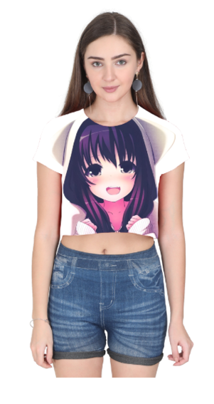 Joyful Vibes Anime AOP Crop Top