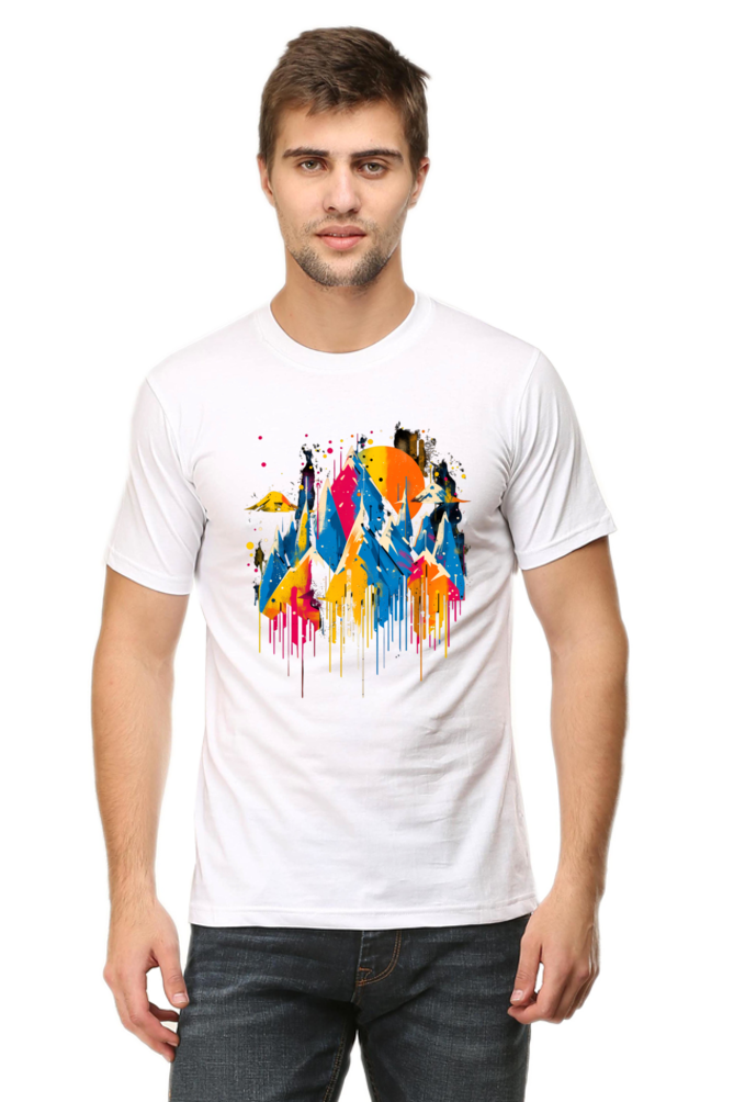 Bold Mountain Peaks Abstract T-Shirt