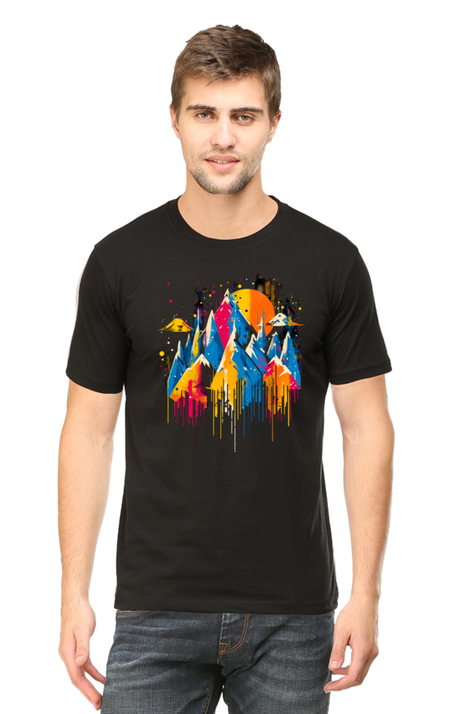 Bold Mountain Peaks Abstract T-Shirt