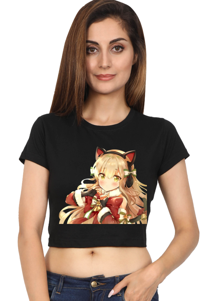 Holiday Vibes Anime Crop Top