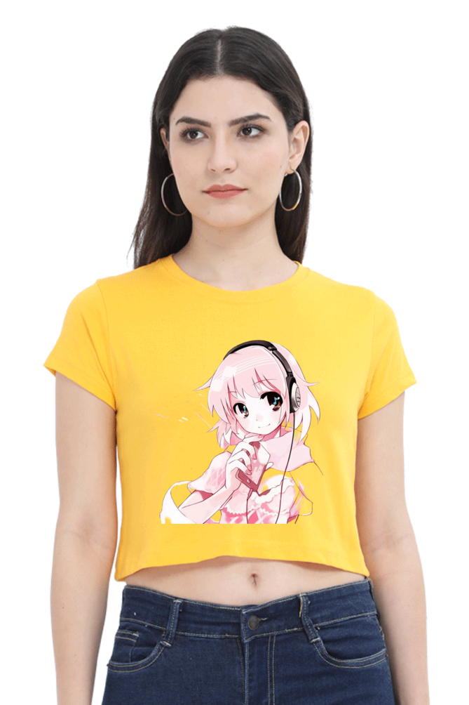 Music Vibes Anime Crop Top