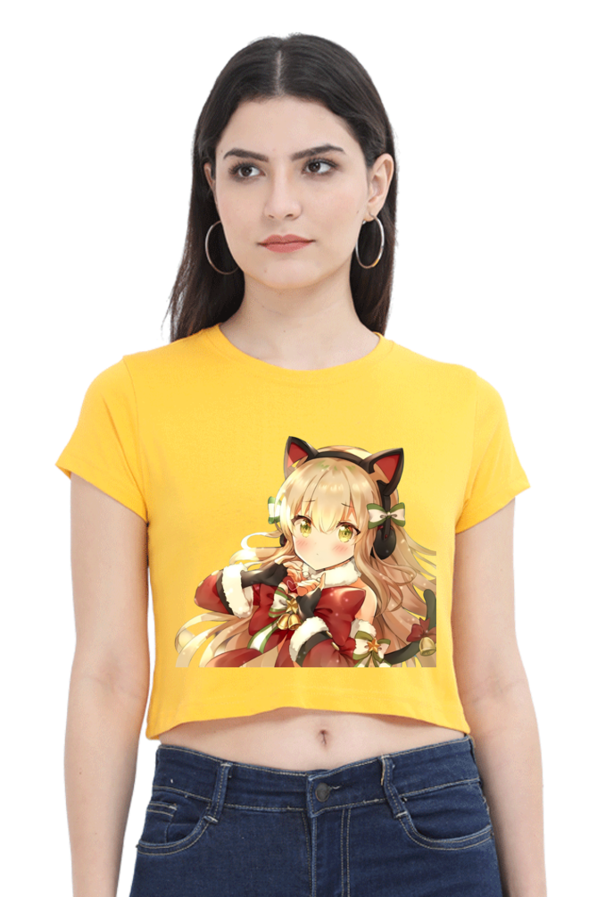 Holiday Vibes Anime Crop Top