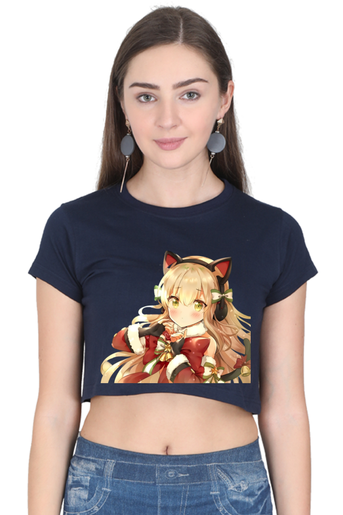 Holiday Vibes Anime Crop Top