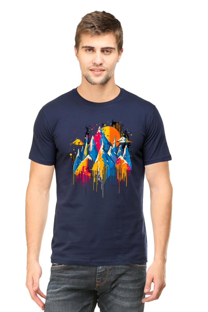 Bold Mountain Peaks Abstract T-Shirt