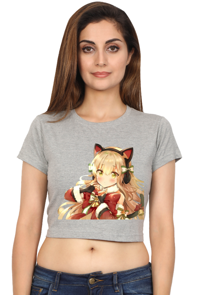 Holiday Vibes Anime Crop Top