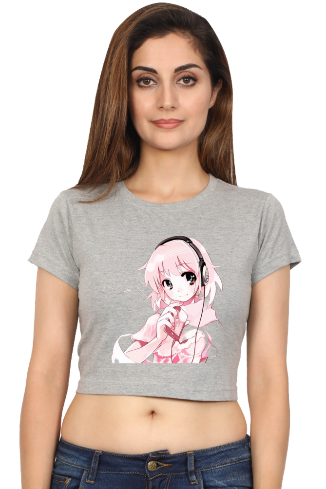 Music Vibes Anime Crop Top