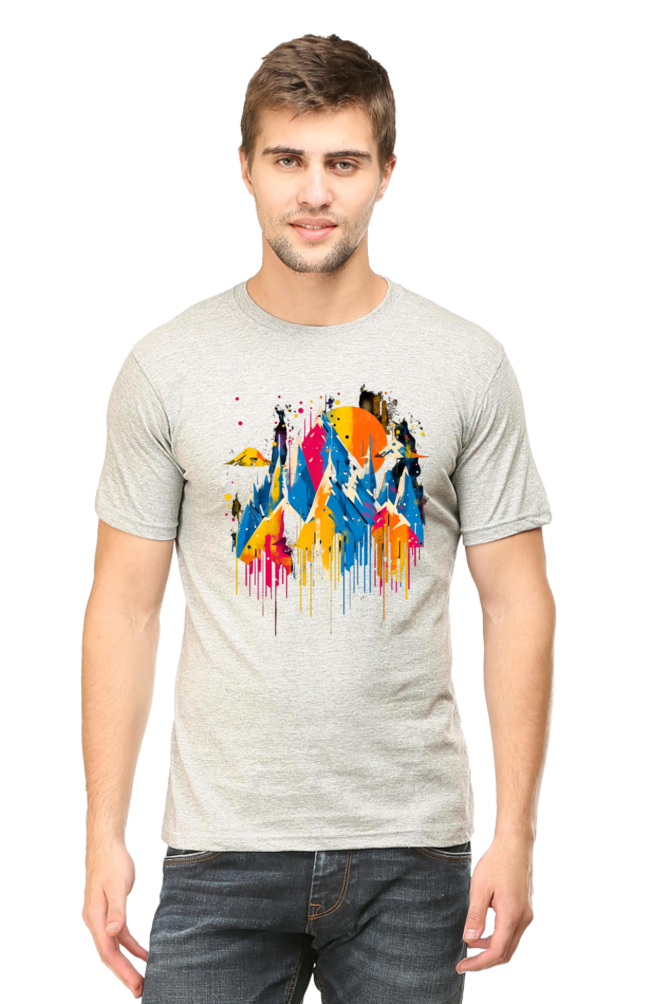 Bold Mountain Peaks Abstract T-Shirt