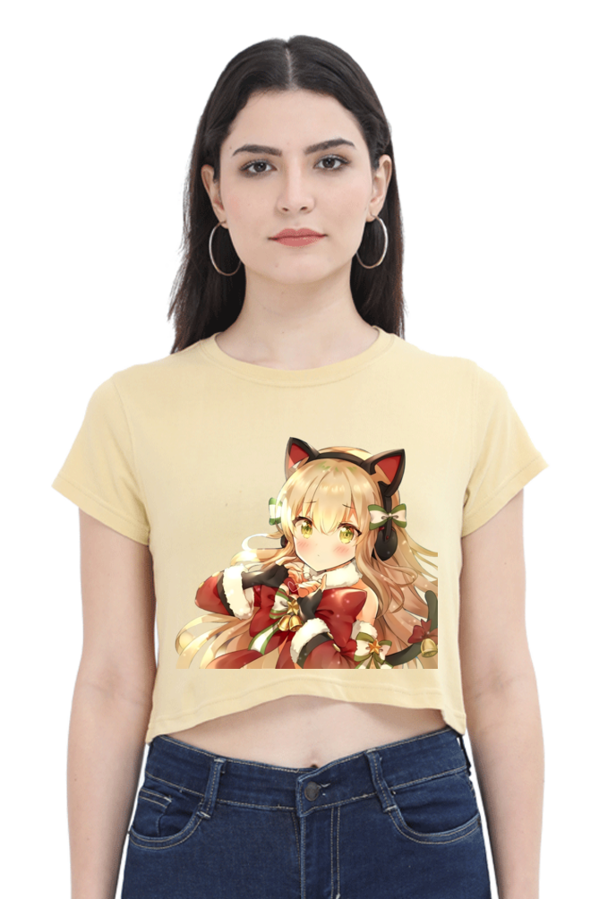 Holiday Vibes Anime Crop Top