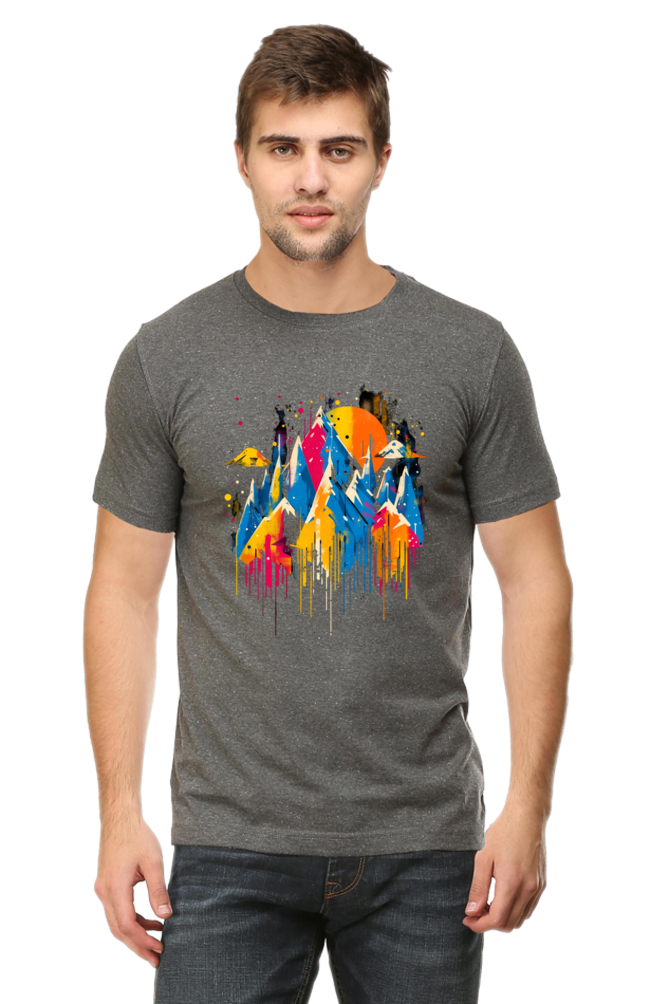 Bold Mountain Peaks Abstract T-Shirt