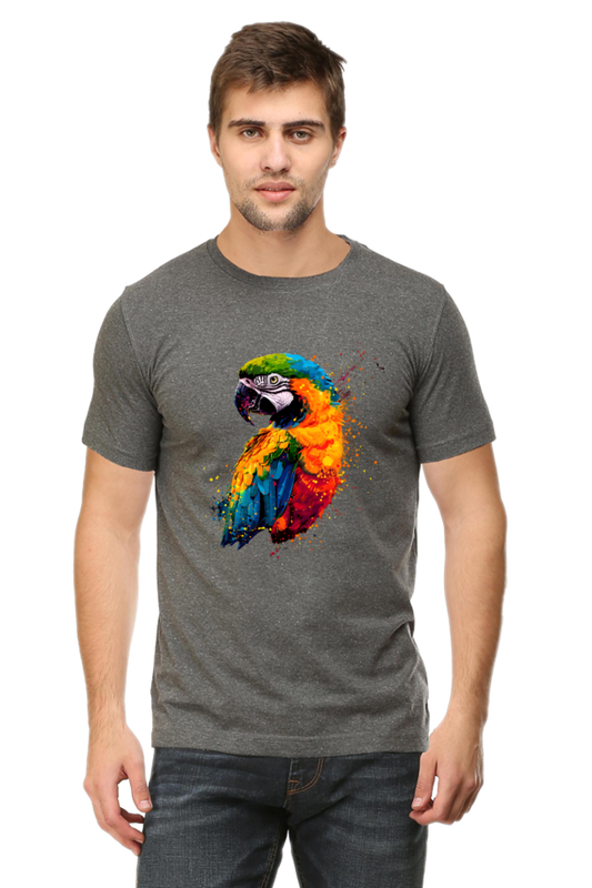 Colorful Parrot Graphic T-Shirt