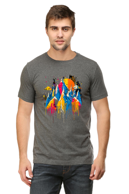 Bold Mountain Peaks Abstract T-Shirt