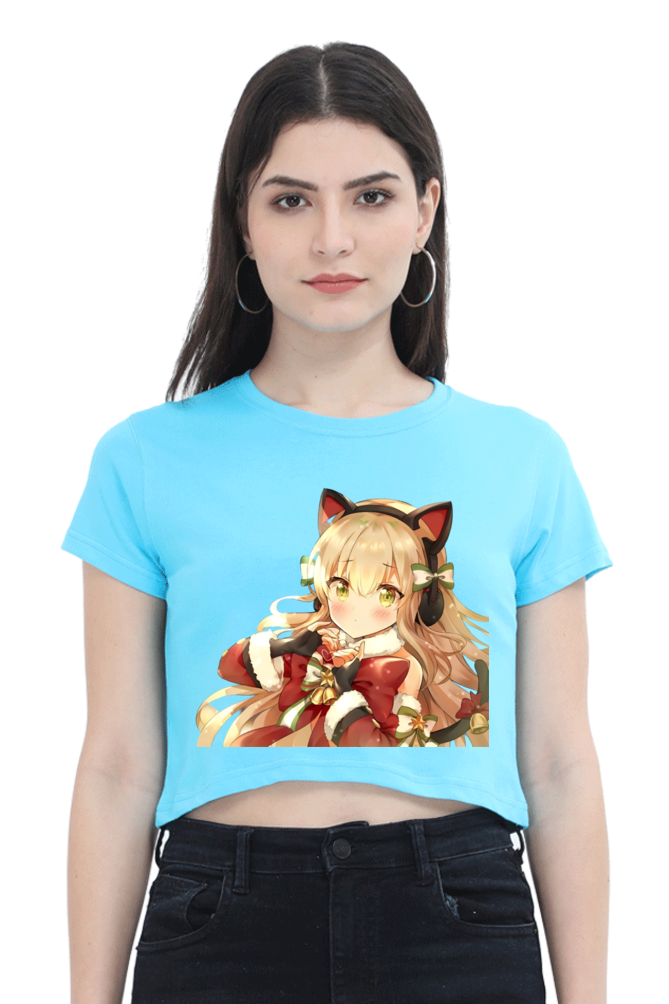 Holiday Vibes Anime Crop Top